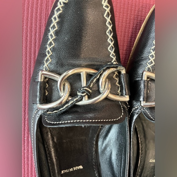 Prada Leather Black Flats 40 EU / 9.5 US Authentic Italian - Picture 5 of 12